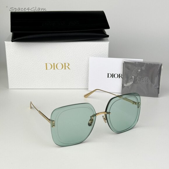 Dior Women Sunglasses Gold Green Women Square ULTRADIOR SU B0O0 BRAND NEW - Picture 9 of 11